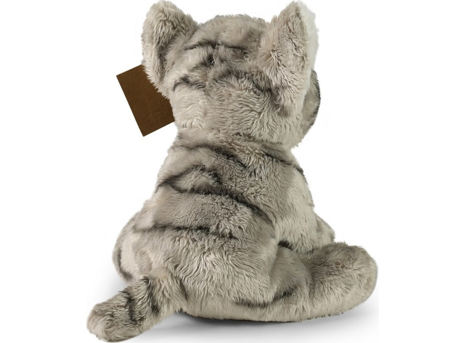 Rappa Plyšová kočka sedící šedá 14 cm ECO-FRIENDLY