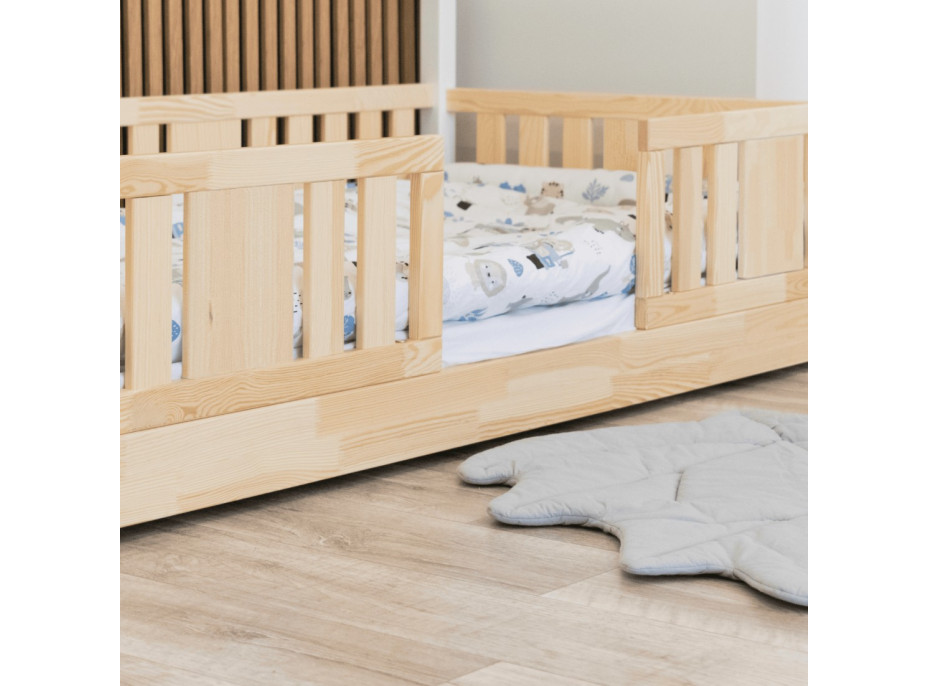Dětská domečková Montessori postel z masivu borovice NIKO S - 200x90 cm