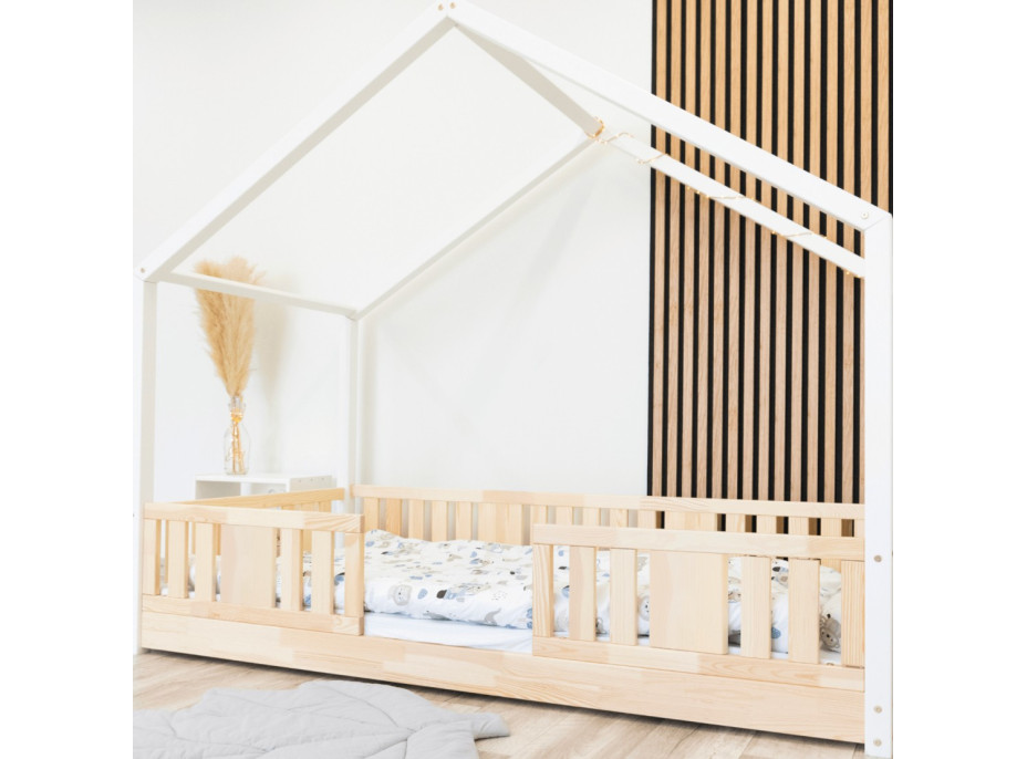 Dětská domečková Montessori postel z masivu borovice NIKO S - 200x90 cm