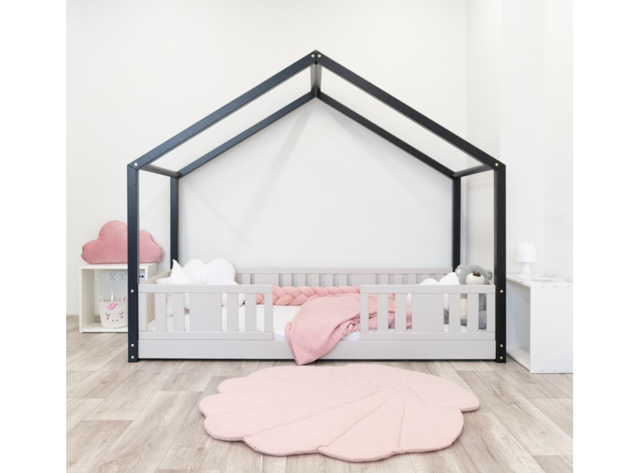 Dětská domečková Montessori postel z masivu borovice NIKO S - 200x90 cm