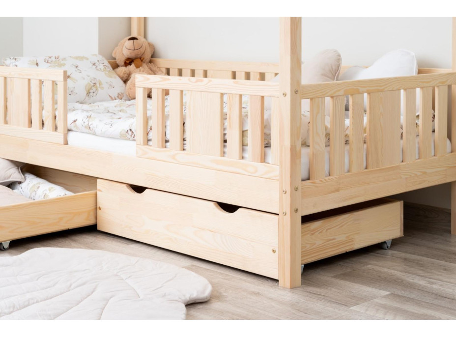 Dětská domečková postel z masivu borovice NIKO S 20 - 200x90 cm