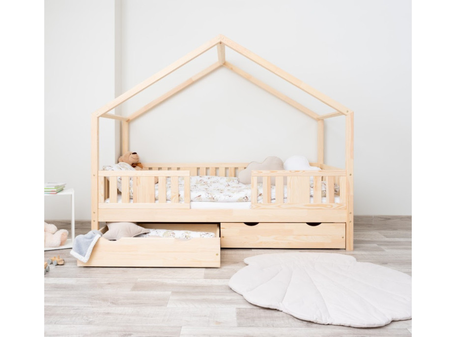 Dětská domečková postel z masivu borovice NIKO S 20 - 160x80 cm