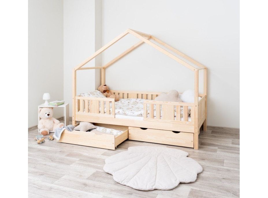 Dětská domečková postel z masivu borovice NIKO S 20 - 180x80 cm