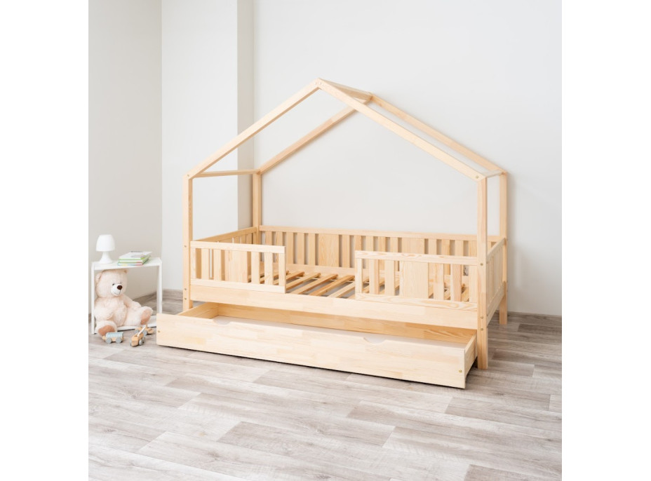 Dětská domečková postel z masivu borovice NIKO S 20 - 190x90 cm