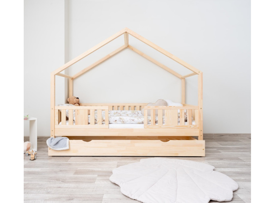 Dětská domečková postel z masivu borovice NIKO S 20 - 160x80 cm
