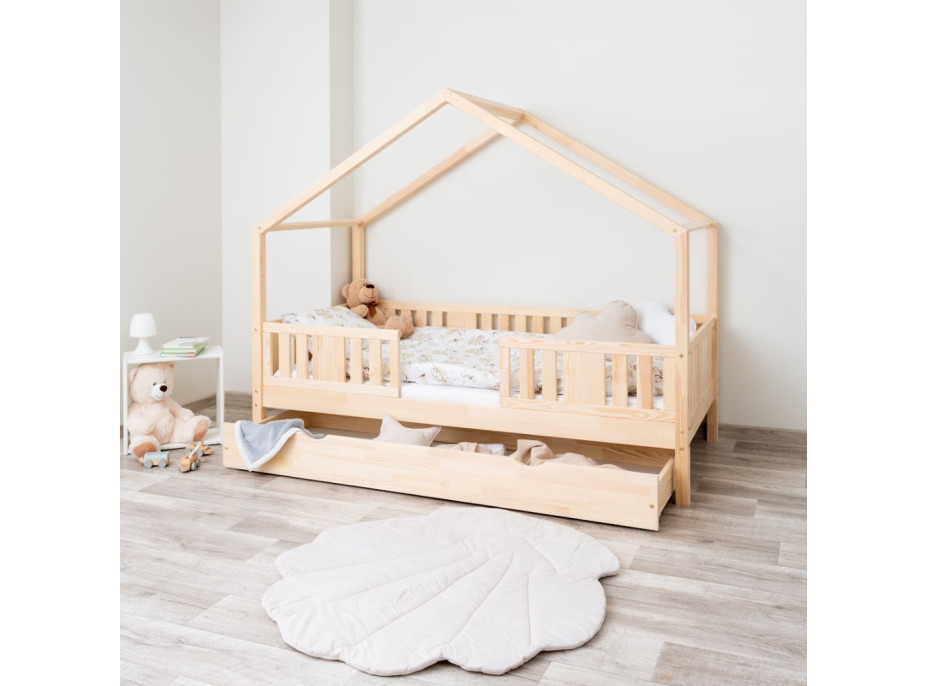 Dětská domečková postel z masivu borovice NIKO S 20 - 180x80 cm