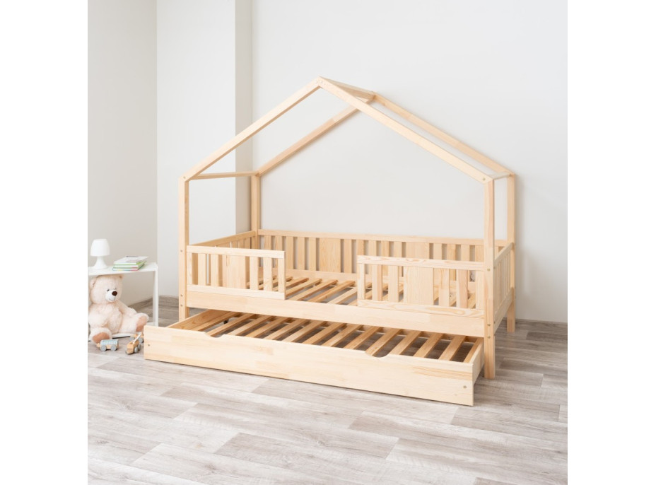 Dětská domečková postel z masivu borovice NIKO S 20 - 200x90 cm