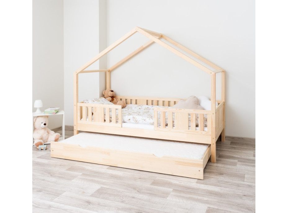 Dětská domečková postel z masivu borovice NIKO S 20 - 180x80 cm