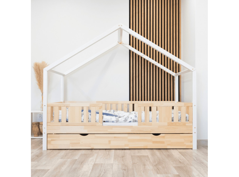 Dětská domečková postel z masivu borovice NIKO S 20 - 200x90 cm