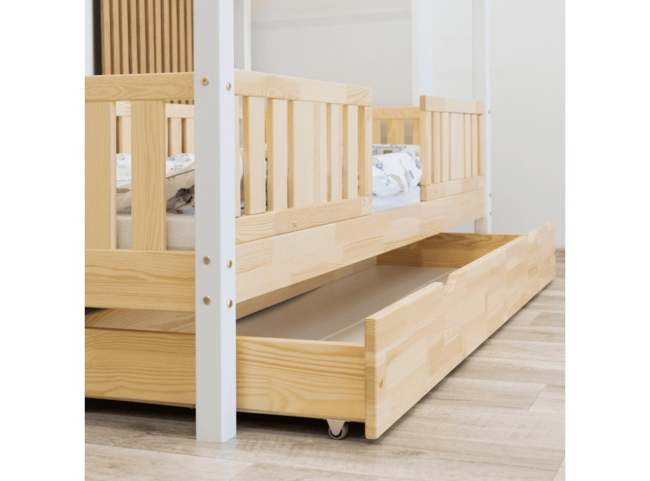 Dětská domečková postel z masivu borovice NIKO S 20 - 160x80 cm