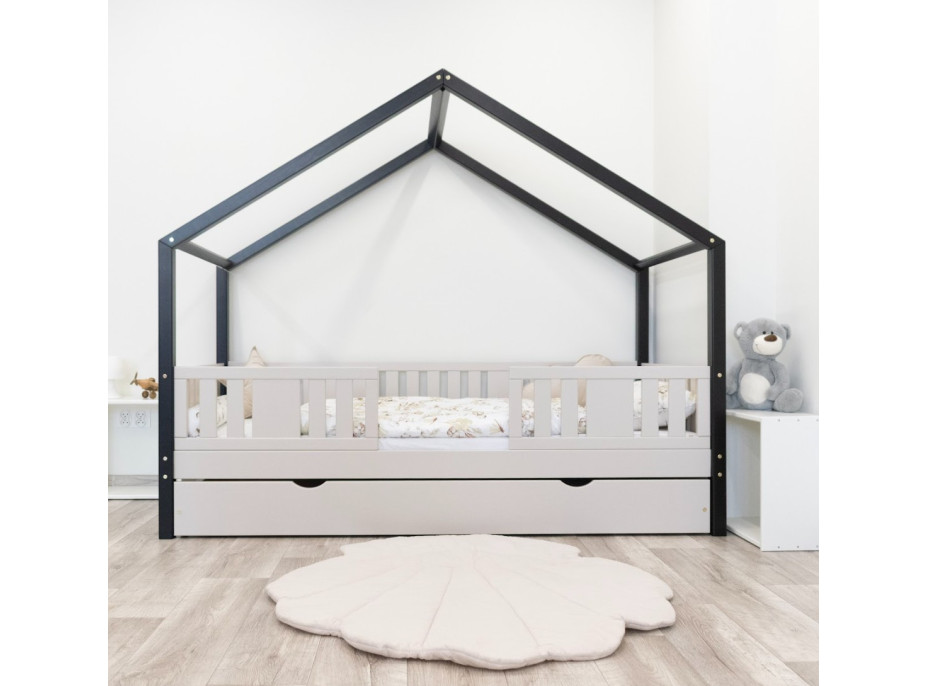 Dětská domečková postel z masivu borovice NIKO S 20 - 200x90 cm