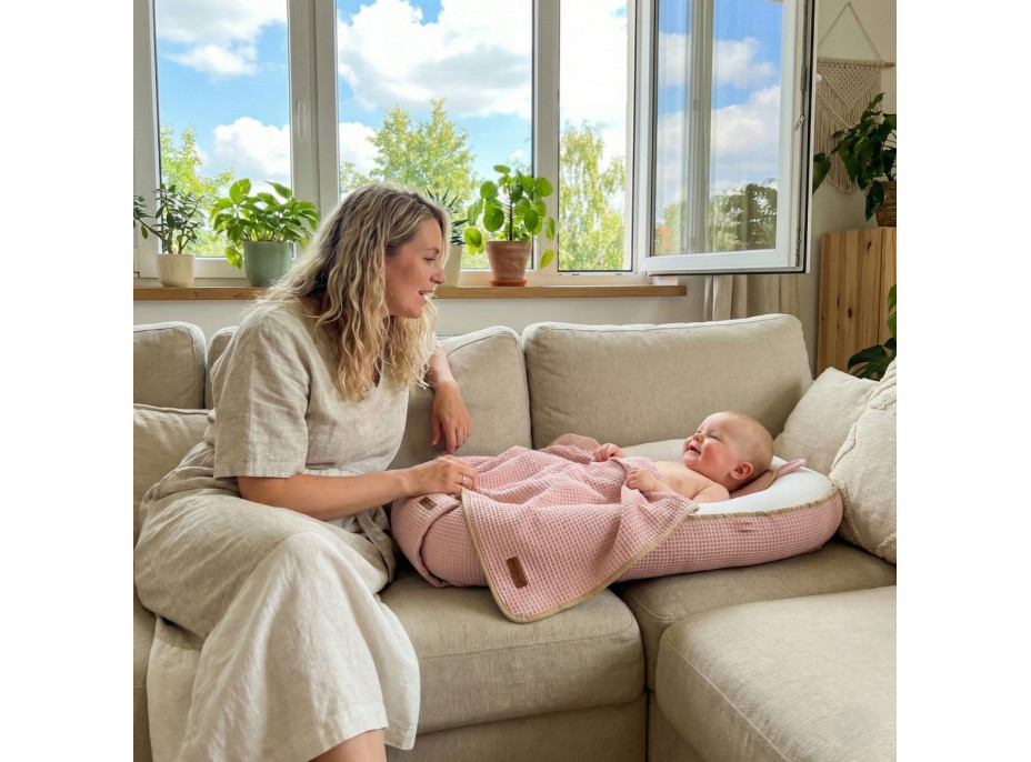 Hnízdečko (kokon) pro miminko - BABYMAM AIR 3D SAFE SLEEP SET - růžové