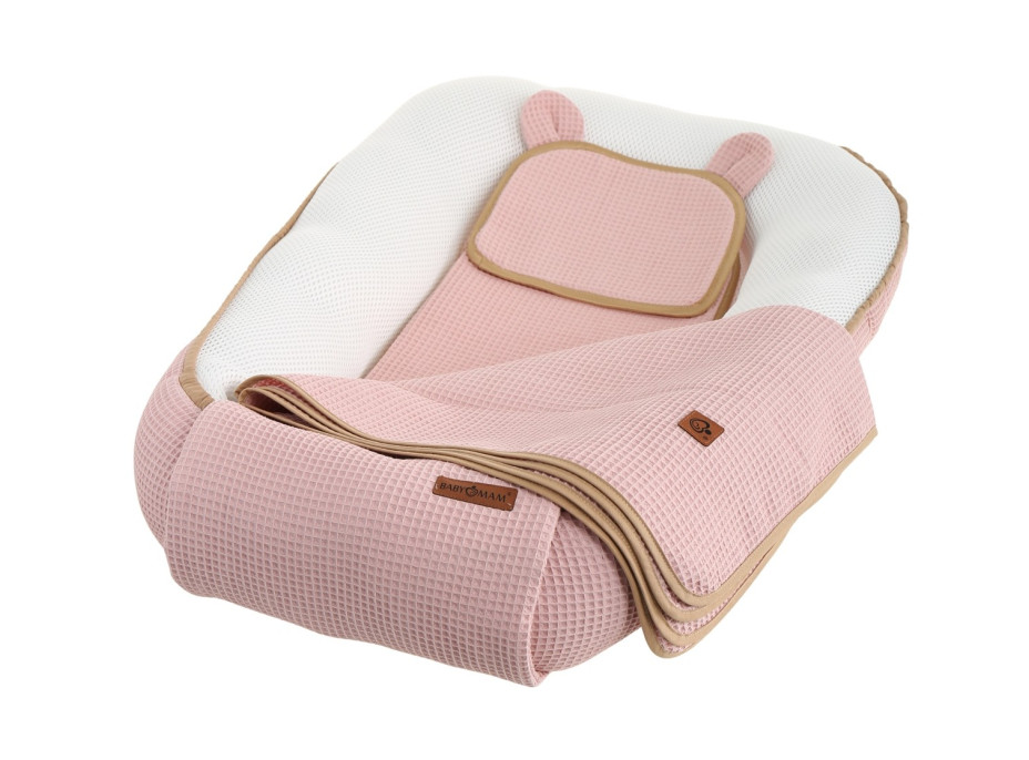 Hnízdečko (kokon) pro miminko - BABYMAM AIR 3D SAFE SLEEP SET - růžové