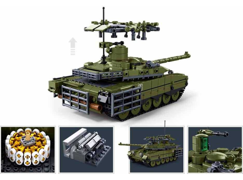 Sluban Model Bricks M38-B1377 Tank T-90M-S v měřítku 1:35