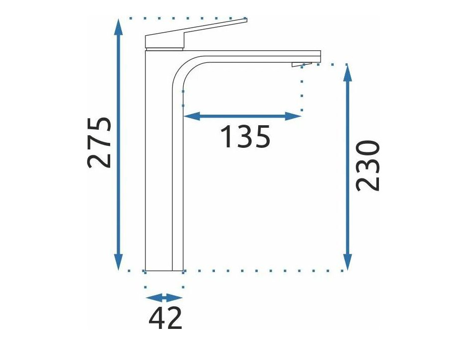 Umyvadlová baterie REA MARCO - gun grey - vysoká