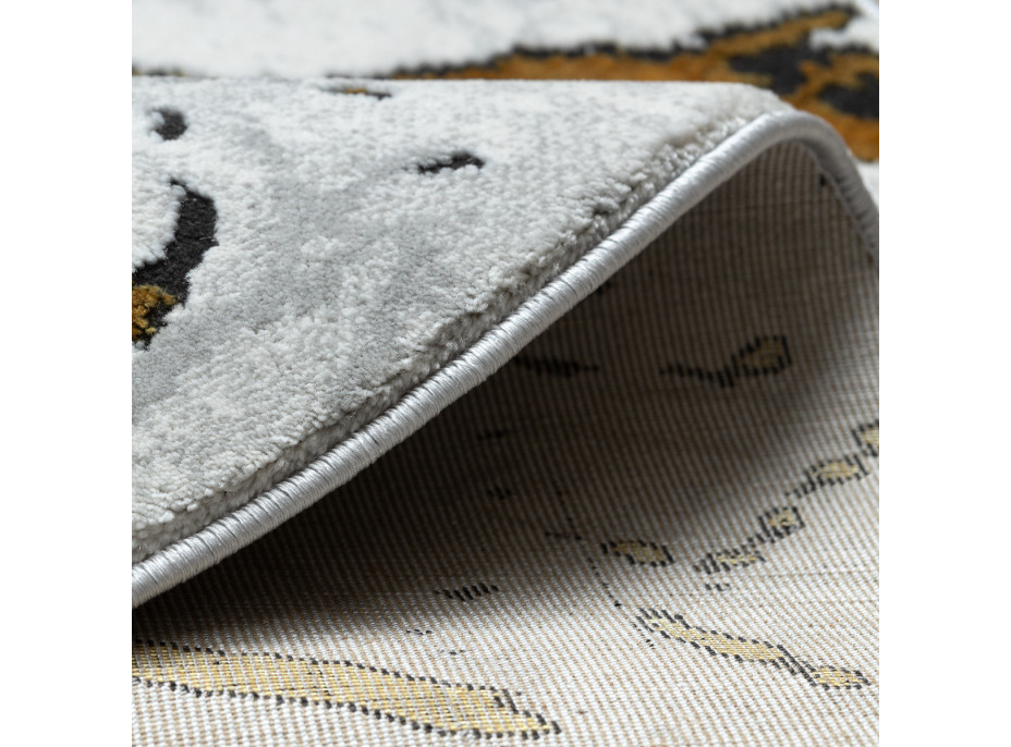 Kusový koberec Allure 1963 white/gold kruh