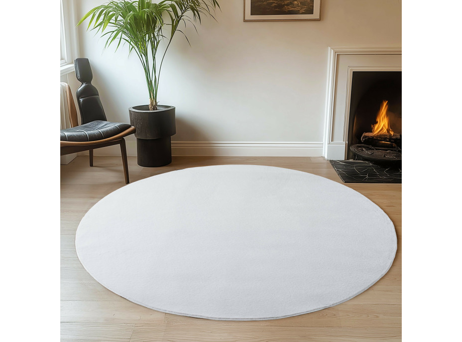 Kusový koberec Joy 1400 white kruh