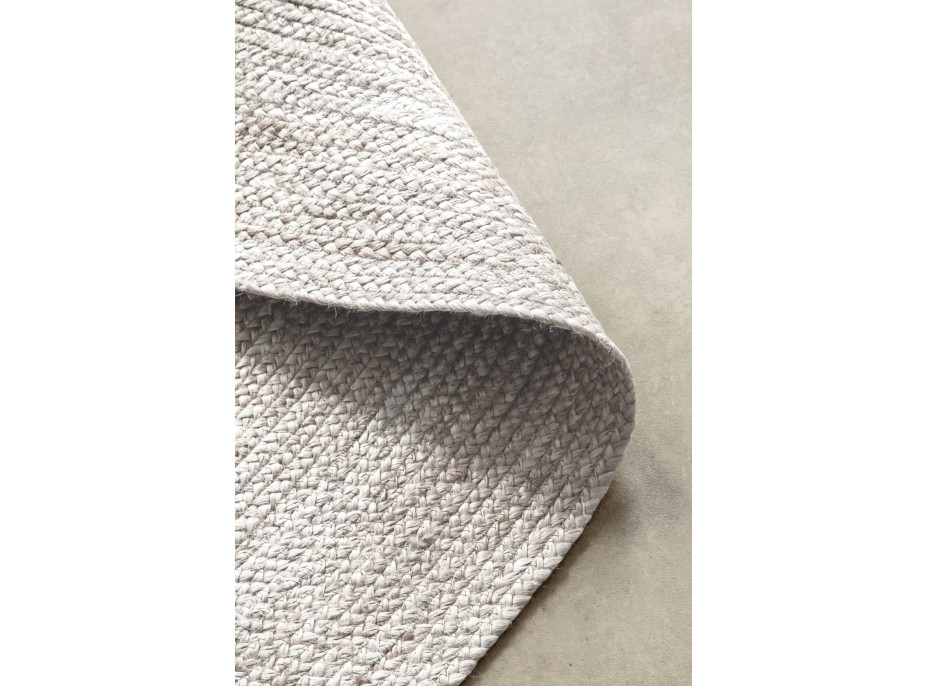 Kusový koberec Jute Braided 106321 White kruh