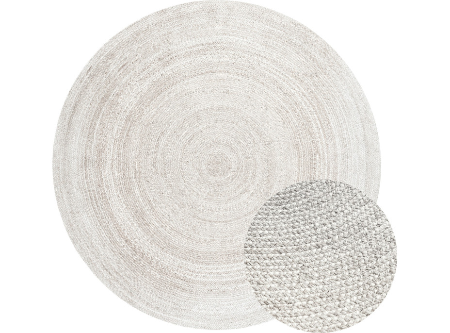 Kusový koberec Jute Braided 106321 White kruh
