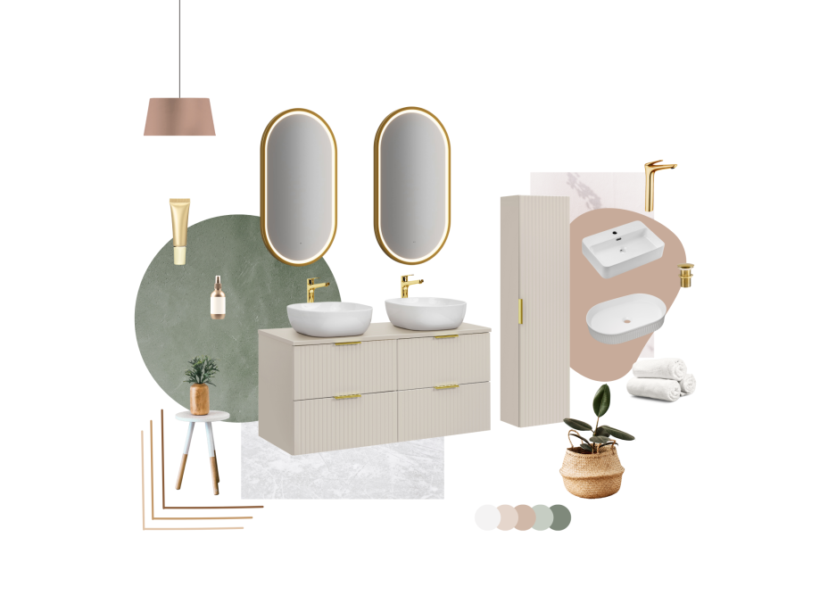 Deska na skříňku pod umyvadlo ADÉLA 140 cm - kašmírová