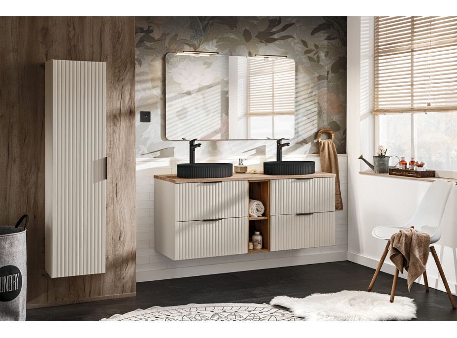 Koupelnová závěsná skříňka s deskou ADÉLA 80 cm - kašmírová