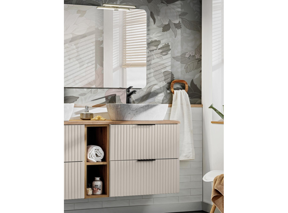 Koupelnová závěsná skříňka s deskou ADÉLA 60 cm - kašmírová