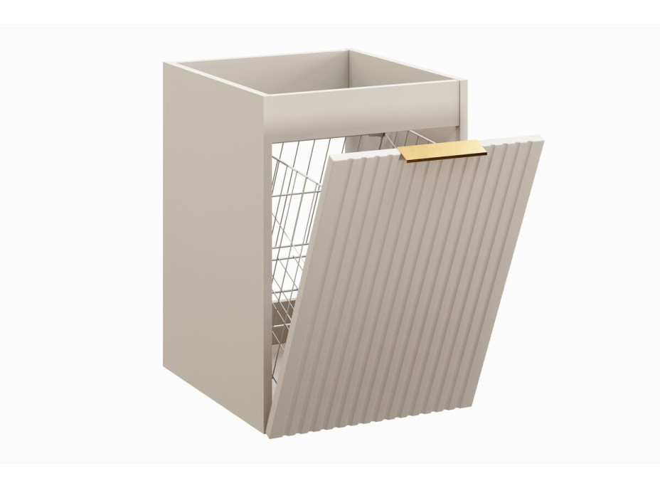 Koupelnová závěsná skříňka ADÉLA - nízká spodní s košem na prádlo - kašmírová