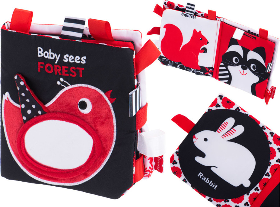 Kontrastní látková knížka pro miminka - Les