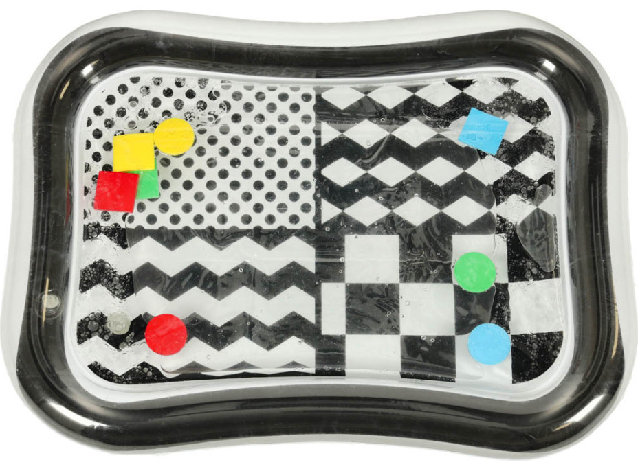 Nafukovací vodní podložka s kontrastními černobílými vzory - 65 cm x 50 cm