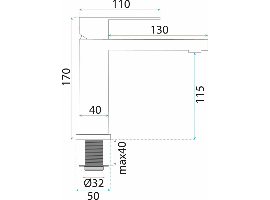 Umyvadlová baterie REA ARLO - černá - nízká