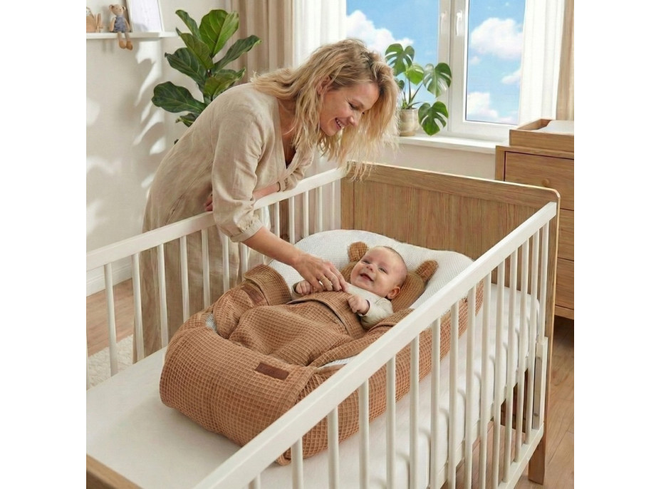 Hnízdečko (kokon) pro miminko - BABYMAM AIR 3D SAFE SLEEP SET - cappuccino