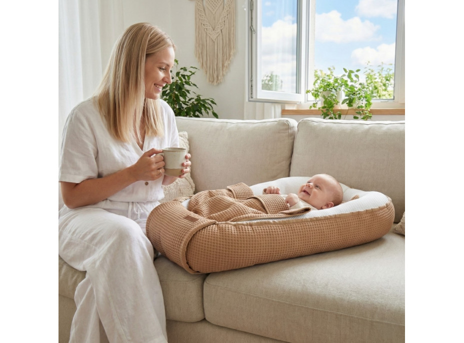 Hnízdečko (kokon) pro miminko - BABYMAM AIR 3D SAFE SLEEP SET - cappuccino