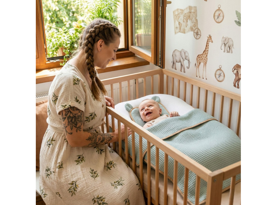 Hnízdečko (kokon) pro miminko - BABYMAM AIR 3D SAFE SLEEP SET - šalvějové