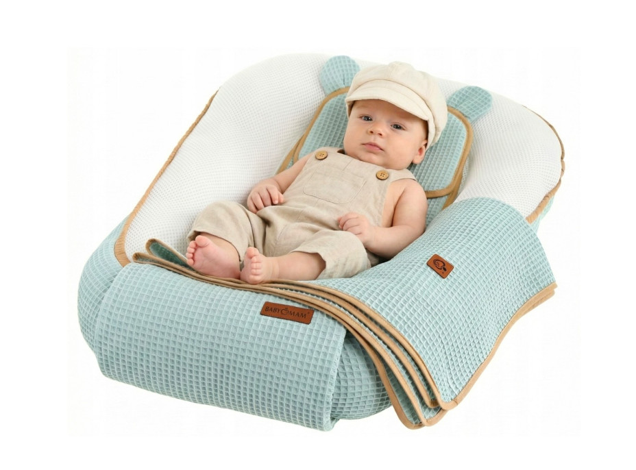 Hnízdečko (kokon) pro miminko - BABYMAM AIR 3D SAFE SLEEP SET - šalvějové