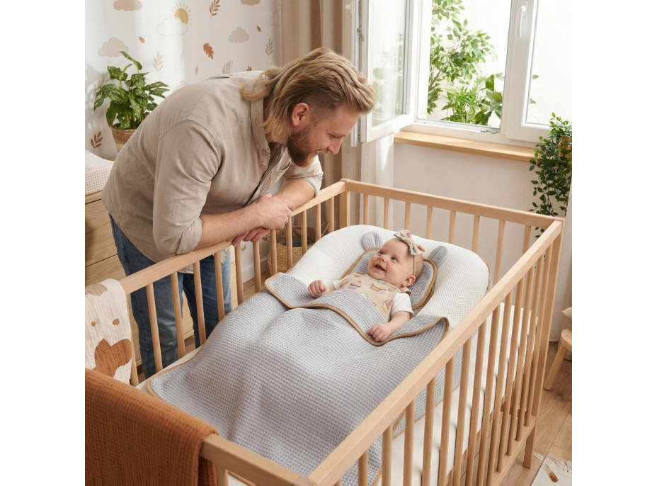 Hnízdečko (kokon) pro miminko - BABYMAM AIR 3D SAFE SLEEP SET - šedé