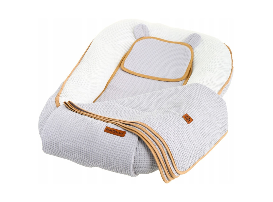 Hnízdečko (kokon) pro miminko - BABYMAM AIR 3D SAFE SLEEP SET - šedé