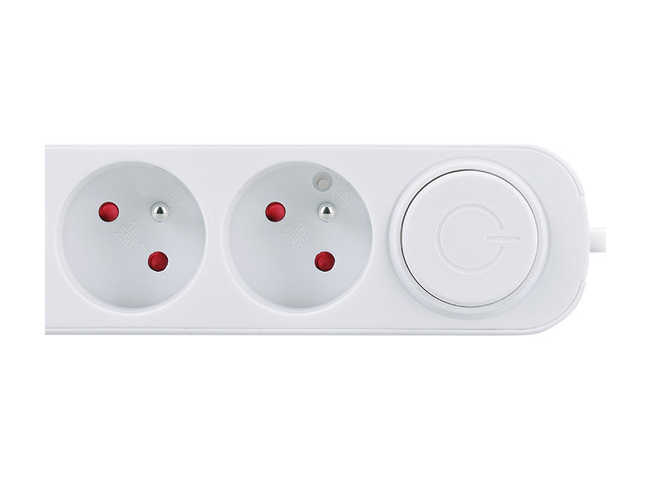 Solight prodlužovací přívod 3 zásuvky, USB A+C 20W PD, 5m, 3 x 1mm2, bílý, vypínač