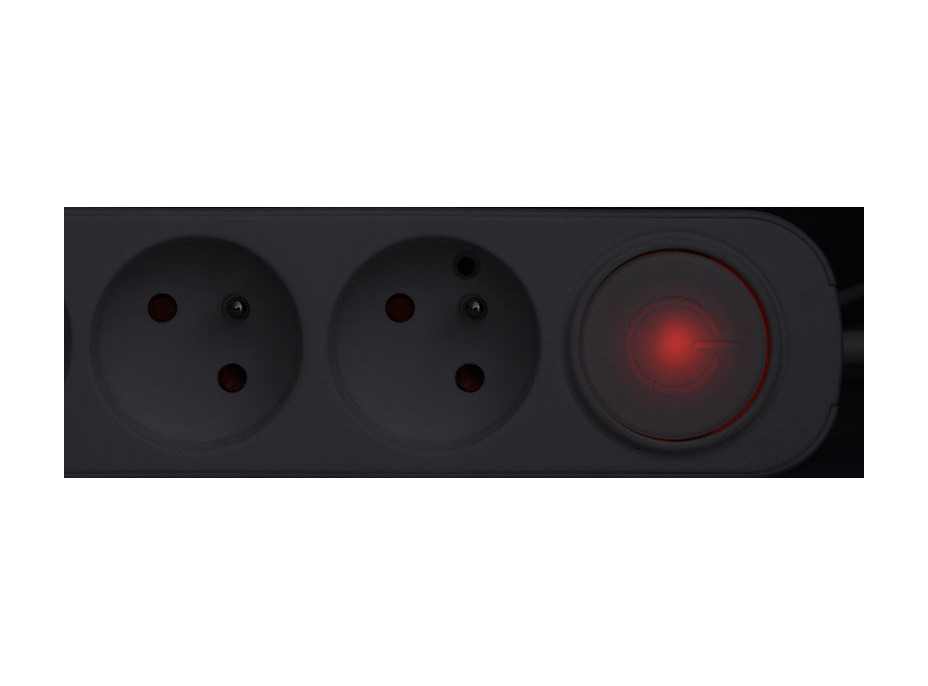 Solight prodlužovací přívod 3 zásuvky, USB A+C 20W PD, 5m, 3 x 1mm2, bílý, vypínač