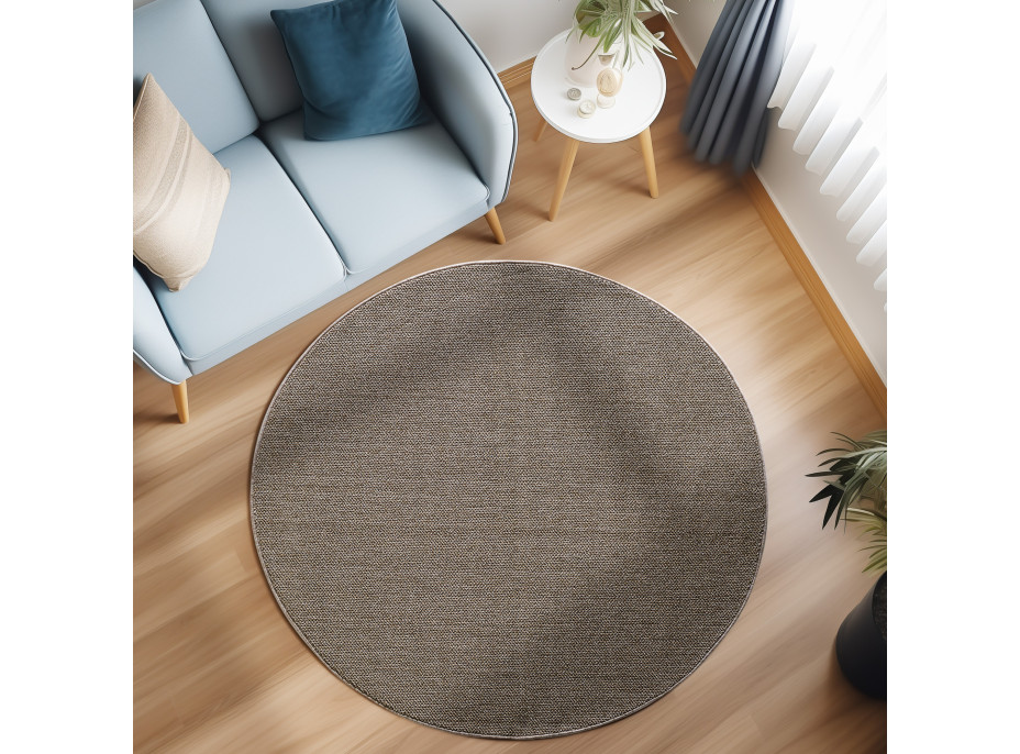 Kusový koberec Loom 4300 Brown kruh