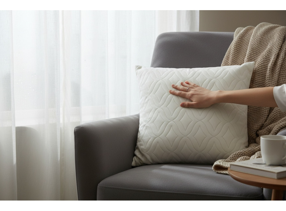 Povlak na polštář VISTA Velvet - 45x45 cm - krémový