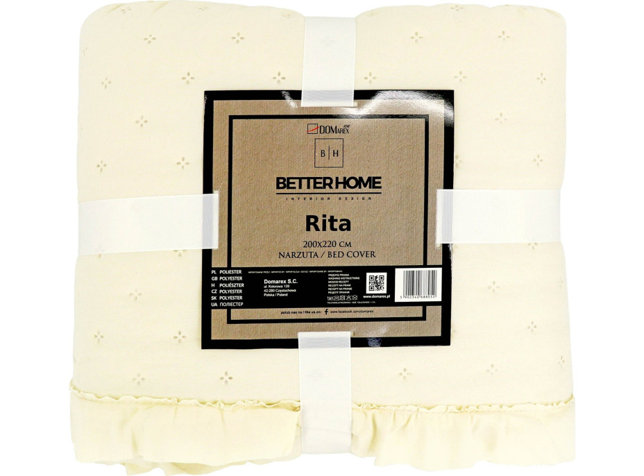 Přehoz na postel RITA 200x220 cm - krémový