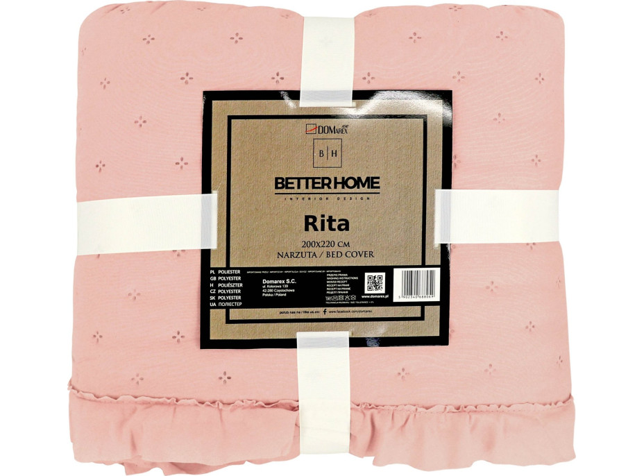 Přehoz na postel RITA 200x220 cm - růžový