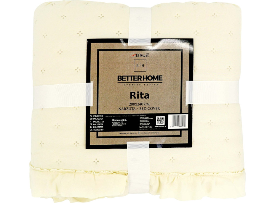 Přehoz na postel RITA 200x240 cm - krémový