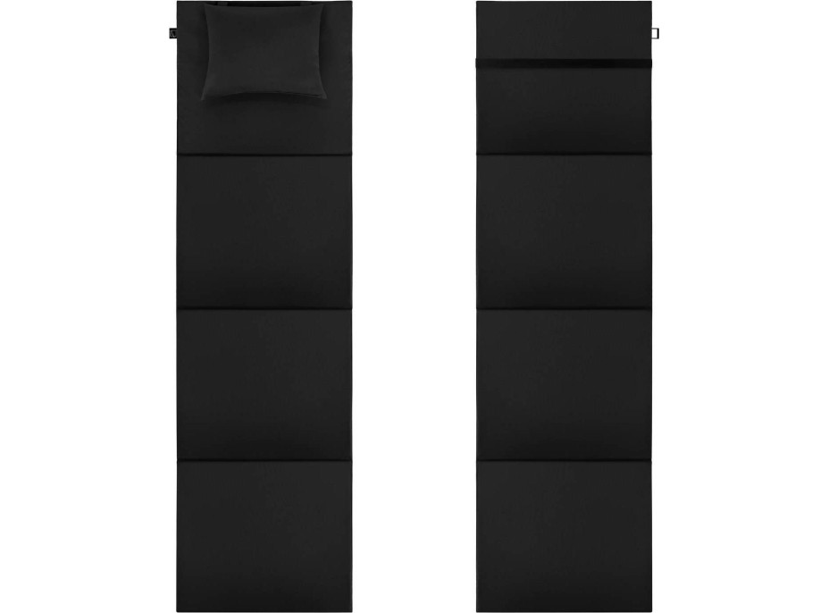 Skládací podložka SURVIVAL s polštářem - 180x50 cm - černá