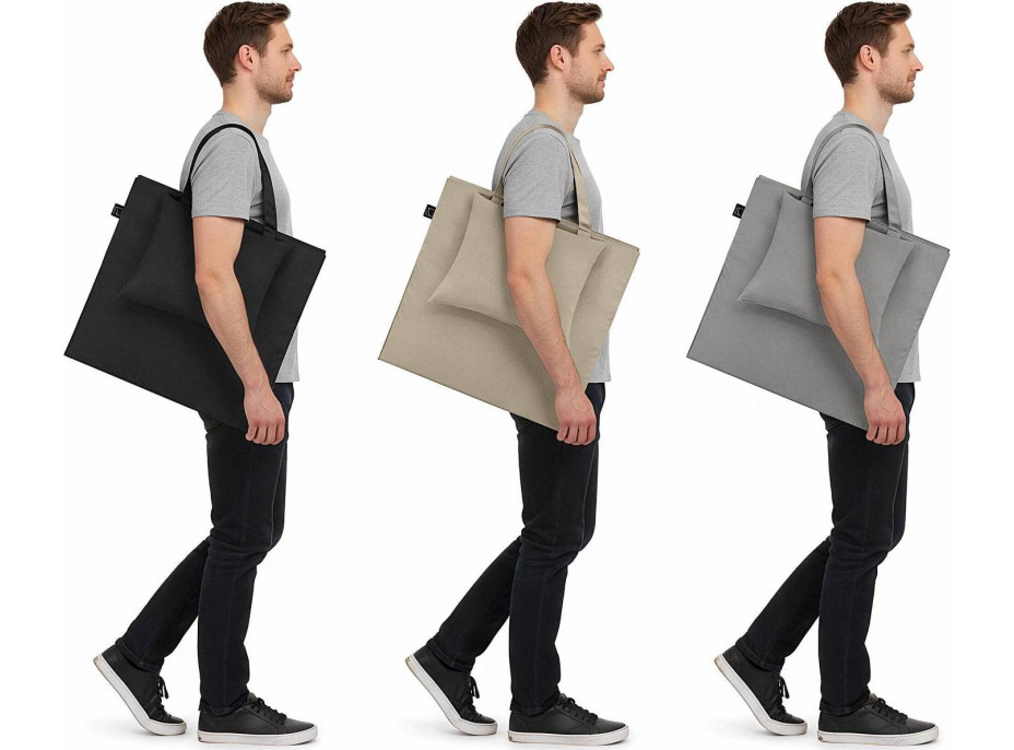 Skládací podložka SURVIVAL s polštářem - 180x50 cm - šedá