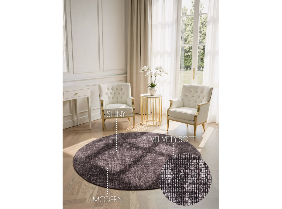 Kusový koberec Brilliance Prisma 106311 Brown z kolekce Elle kruh