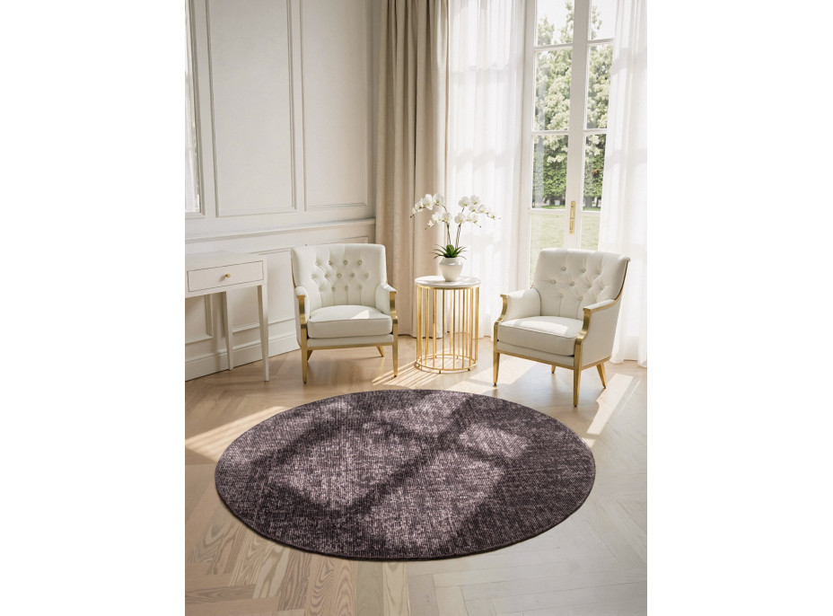 Kusový koberec Brilliance Prisma 106311 Brown z kolekce Elle kruh