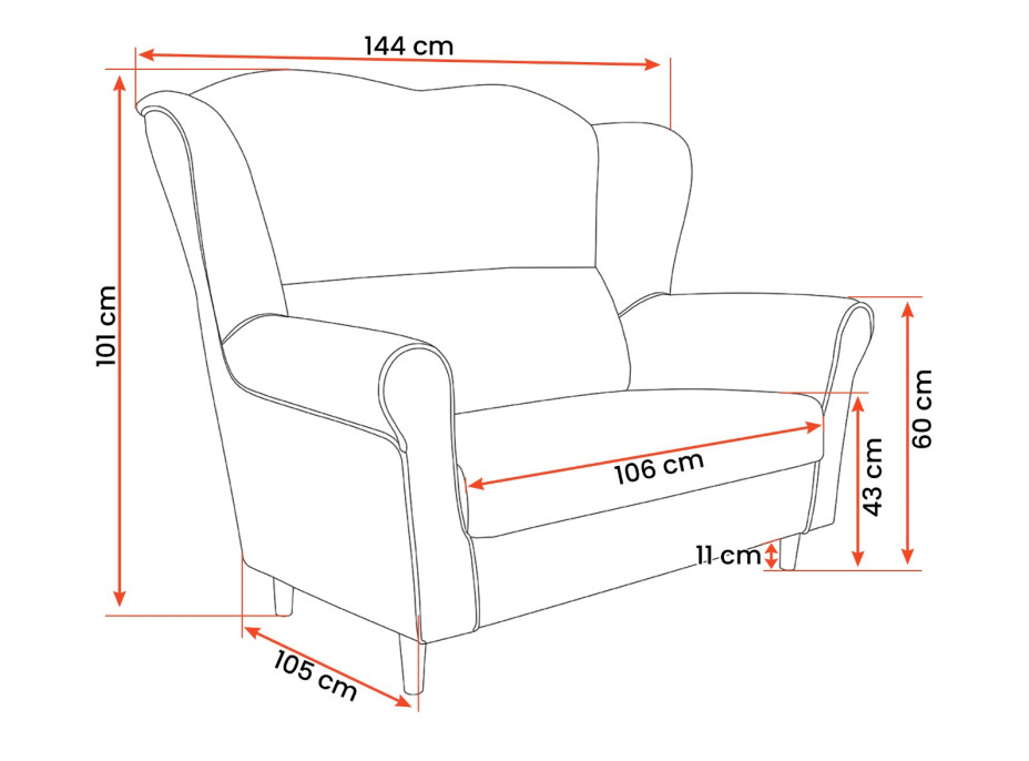 Křeslo ušák Style II. (více variant)