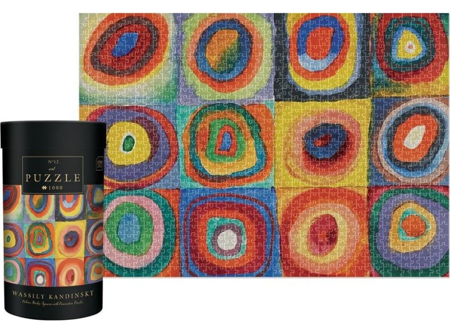 INTERDRUK Puzzle Art 12: Barevná studie: Čtverce se soustřednými kruhy 1000 dílků