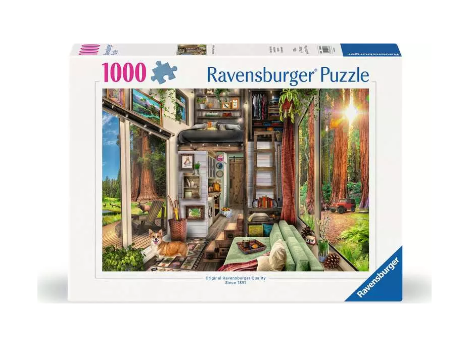 RAVENSBURGER Puzzle Chata v lese 1000 dílků